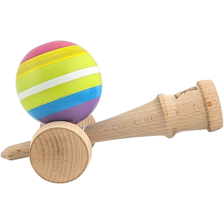 Kendama X Originala, Profesionala, , din Lemn, Super Sticky, 18 cm, Multicolor [4]