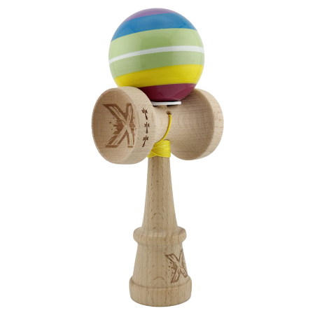 Kendama Legendary V3 King Size - Kendama X Originala, Profesionala, , Legendary Spectrum, Cupe Mari KING SIZE V3, Super Sticky, Gaura in Baza, Rulment Metalic, din lemn 18 cm, Ata 55 cm, Multicolor
