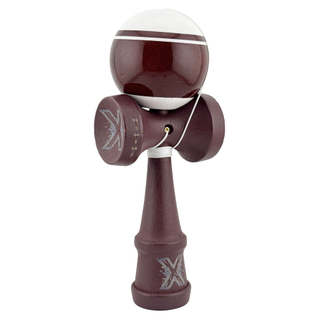 Kendama X Originala, Profesionala, , Super Sticky Legendary, Rulment Metalic cu Ata 55 cm, Alb/Maro [1]
