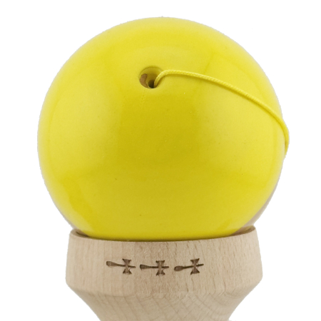 Kendama X Originala RAINBOW, Profesionala, , Cupe Mari KING SIZE V3, Super Sticky, Gaura in Baza, Rulment Metalic, din lemn 18 cm, Ata 55 cm, Galben/Maro [8]