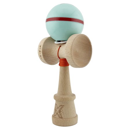 Kendama X Originala Silken, Profesionala, , Cupe Mari KING SIZE V3, Super Sticky, Gaura in Baza, Rulment Metalic, din lemn 18 cm, Ata 55 cm, Verde Mint [2]