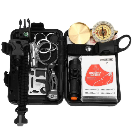 Kit de supravietuire turistic multifunctional camping, vanatoare, pescuit, 19 piese [25]