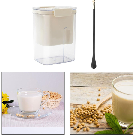 Kit Presa Pentru Branza, , Filtru de Iaurt, Strecuratoare de Iaurt Grecesc, Filtru de lapte, 18x9.7x13 cm, Lingura Verde 20x1.6 cm, Alb [3]