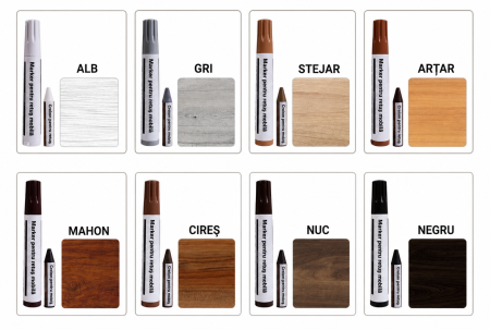 Unelte, Scule & Piese Accesorii - kit reparatie mobila, kit reparatie lemn, marker reparatie mobilier, creion ceara lemn, reparare zgarieturi mobilier, retus mobilier lemn, reparatie parchet, reparatie usi lemn, kit retus mobilier