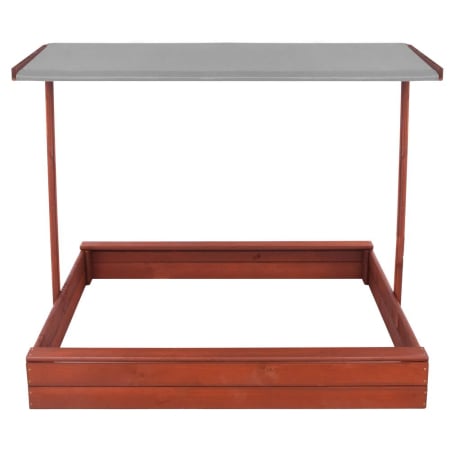 Lada nisip din lemn cu acoperis reglabil, 140x140x121 cm, maro [25]