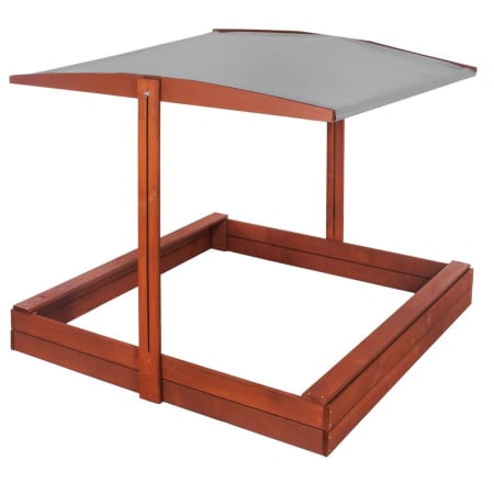 Lada nisip din lemn cu acoperis reglabil, 140x140x121 cm, maro [3]