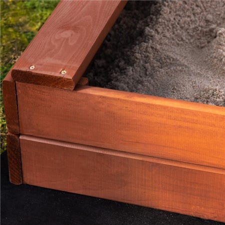 Lada nisip din lemn cu acoperis reglabil, 140x140x121 cm, maro [10]