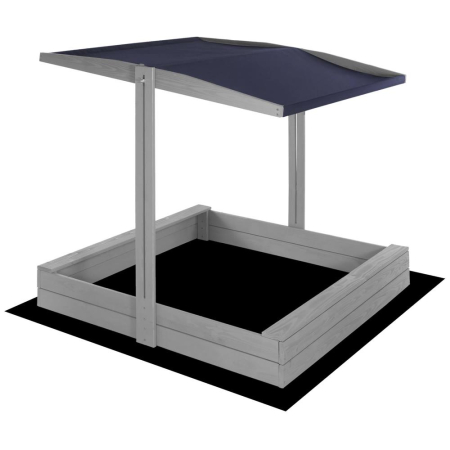 Lada nisip din lemn cu acoperis reglabil si capac, pliabila, 120x120x120 cm, gri [10]