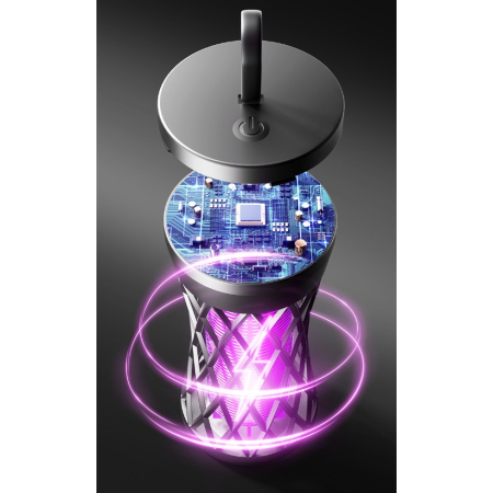 Lampa Anti-Insecte, , Lumina UV, Electrica, Incarcare USB, 5V, 1A, Silentioasa, 12 x 6 m, Gri [4]