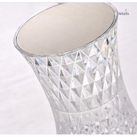 Lampa de birou pe LED RGB 16, , dimmer tactil, 3 nivele de intensitate, incarcare USB, 3W, Cristal Acrilic, 20x12 cm, cu telecomanda, forma vaza, transparent [5]