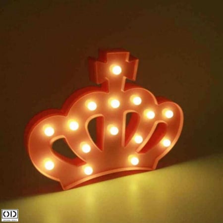Lampa de Veghe cu Lumina Ambientala cu 15 Becuri LED Lumina Calda - Coroana Regala, Roz [7]
