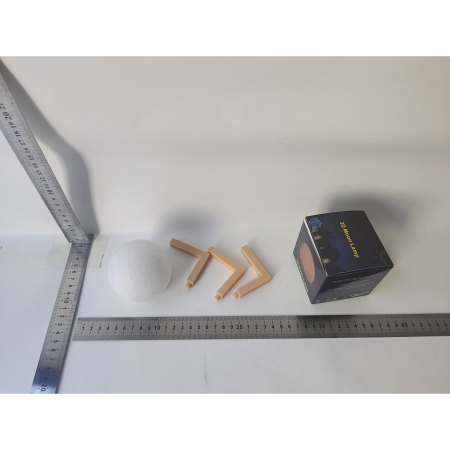 Lampa de veghe in forma de luna 3D Moon Light Alb Rece, alimentare baterii, stand plastic inclus, 8 cm,  [6]