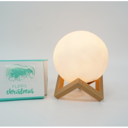 Lampa de veghe luna 3D Moon Light, lumina LED alb cald, alimentare baterii, fara acumulator, stand din plastic inclus, ø 10 cm,  [8]