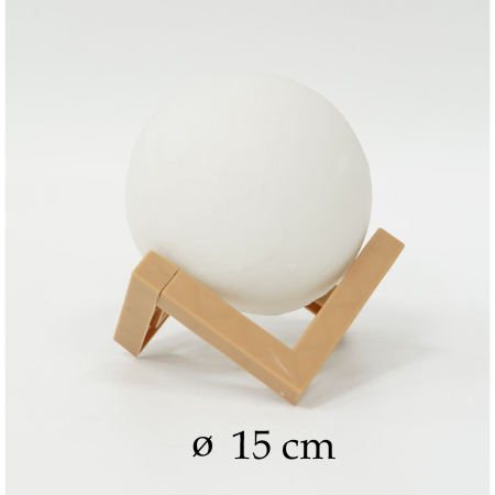 Lampa de veghe luna, culori, lumina LED alb cald, alimentare baterii, stand din plastic, 15 cm,  [1]