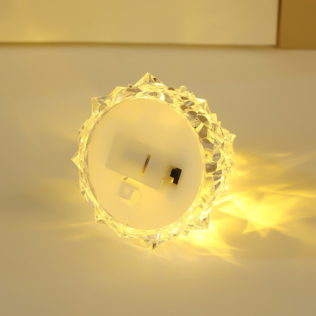 Lampa de Veghe, , Model IceBerg, Lumina Calda, cu Baterii, Transparenta, 6.5x8 cm [6]