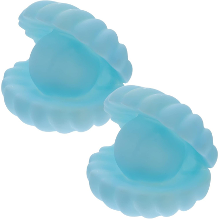 Lampa de Veghe, , Model Scoica cu Perla, Lumina Calda, 10 x 8.5 cm, Led, Baterii Incluse 3 x LR44, Albastru [6]