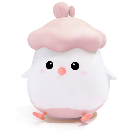 Lampi de veghe - Lampa de Veghe pentru Copii, , din Silicon, Senzor Tactil, Model Pui, Lumina Calda, Protectie pentru Ochi, Incarcare USB, Capacitate Baterie Incorporata 800mAh, 11 x 10 x 12.4 cm, Roz