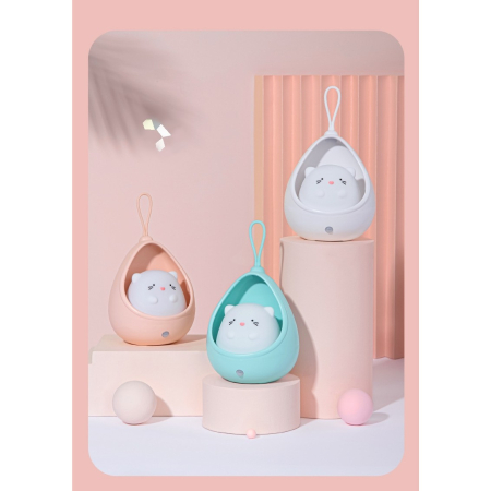 Lampa de veghe portabila cu 2 moduri de functionare , silicon non-toxic, reincarcabila USB, senzor miscare, alb, iepuras [9]