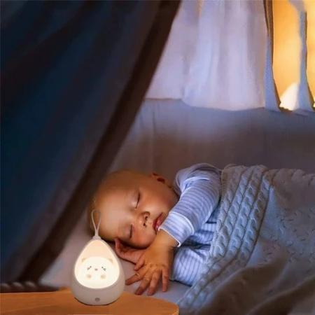 Lampa de Veghe, , Portabila, cu 2 Moduri de Functionare, Silicon Non-Toxic, Reincarcabila USB, Senzor Miscare, Model Pisica, Alb [4]