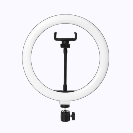 Lampa LED Circulara cu Trepied Metalic Extensibil, , Rotativa 360 de Grade, Lungime Extensie 210 cm, Diametru Lampa 26 cm, Conectare USB, Telecomanda, 3 Trepte de Lumina, Negru [14]