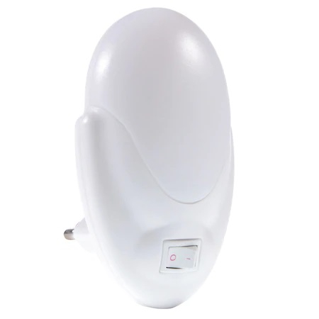 Lampa LED cu Lumina de Veghe Pentru Priza, Intrerupator si Buton On/Off, Lumina Alba, Consum Redus 2W, Universal, Alb [3]