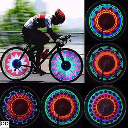 Iluminare LED & Vizibilitate Plus - Lampa LED cu Lumina RGB Dinamica pentru Bicicleta Lumini LED Bicicleta Spite Roata Lumini cu Imagini LED Spite Bicicleta Roata Cu lumini Led Bicicleta Lampa LED Roata Spite  Banda LED Bicicleta