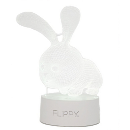 Lampa LED decorativa, , 3D, Iepure, cu USB si baterii, 20 cm inaltime, din material acril, lumina multicolora si telecomanda inclusa, alb [1]