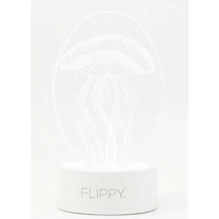Lampa LED decorativa, , 3D, Meduza, din material acril si lumina multicolora, alb [4]