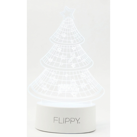 Lampa LED decorativa, , 3D, Pom de Craciun, din material acril si lumina multicolora, alb [5]