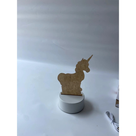 Lampa LED decorativa, , 3D, Unicorn, cu USB si baterii, 20 cm inaltime, din material acril, lumina multicolora si telecomanda inclusa, alb [9]