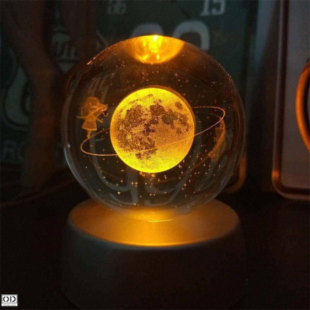 Lampa LED Decorativa cu Bila din Cristal K9, Cer Instelat 3D, 6 cm, USB, Alb Cald | ORIGINAL DEALS [5]