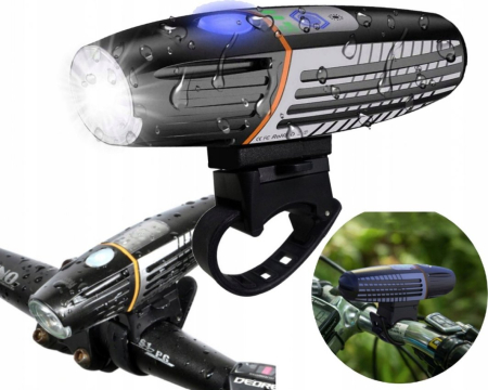 Lampa LED pentru bicicleta, reincarcabila USB, rezistenta la apa, 2200 mAh, autonomie pana la 15 ore [13]