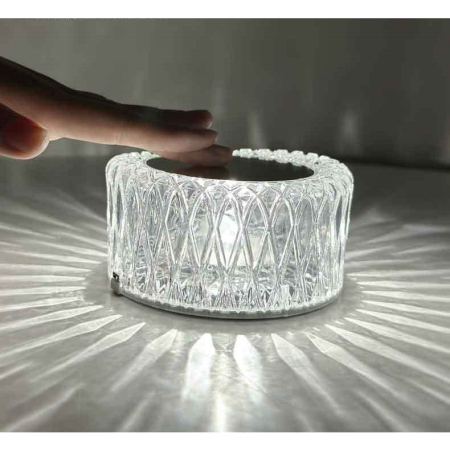 Lampa LED RGB 16, , 3 Nivele de Intensitate, Incarcare USB, 3W, Cristal Acrilic, 6x12 cm, Telecomanda, Transparent [3]