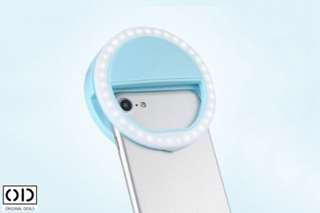 Lampa LED Selfie Ring Light Portabila cu Baterie Lithium, 3 Intensitati – Original Deals [1]