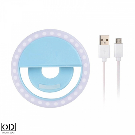 Lampi LED, Instalatii & Accesorii RGB - Lampa LED Selfie Ring Light Portabila cu Baterie Lithium, 3 Intensitati – Original Deals