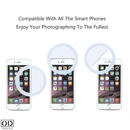 Lampa LED Selfie Ring Light Portabila cu Baterie Lithium, 3 Intensitati – Original Deals [2]