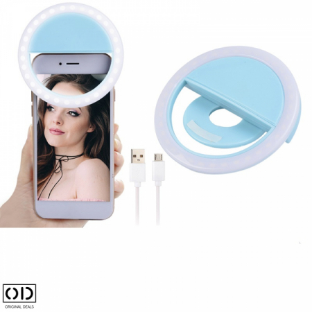 Lampa LED Selfie Ring Light Portabila cu Baterie Lithium, 3 Intensitati – Original Deals [4]