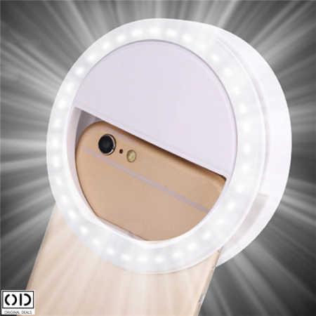 Lampa LED Selfie Ring Light Portabila cu Baterie Lithium, 3 Intensitati – Original Deals [1]