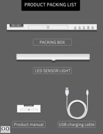 Lampa de Veghe LED Inteligenta cu Senzor De Miscare Wireless Portabil cu Prindere Magnetica si Acumulator Lithium cu incarcare USB - Lumina Calda 15 cm [10]