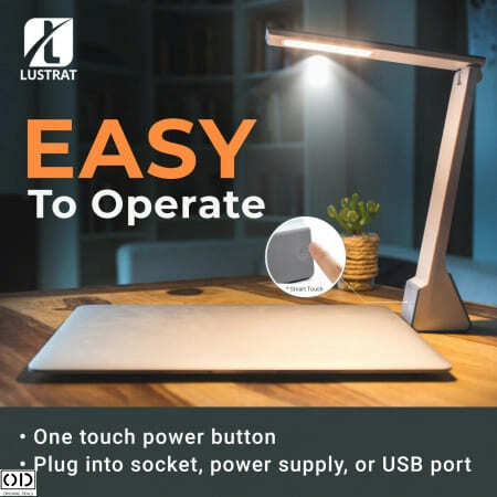 Lampa LED Wireless de Birou, cu Acumulator 2000 mAh, cu Touch Control si 3 Tipuri de Lumina [7]