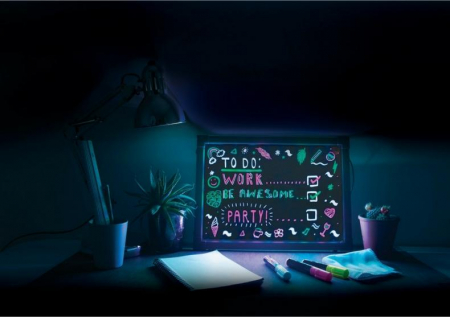 Lampa Rama cu Lumina LED Neon pentru Mesaje Fluorescente, 23 x 23cm si 3 Carioci Incluse [3]