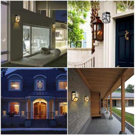 Lampa solara cu senzor Geometric, IP65, Lumina Alb cald,  [3]