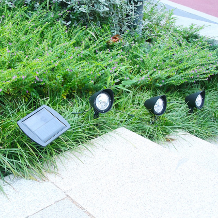 Lampa solara de tip decoratiune pentru gradina, , model 3 felinare, alb rece [3]