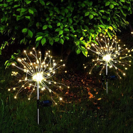 Lampa Solara, , Decor Gradina, Model Fireworks/Artificii, din Sarma de Cupru, 120 LED-uri, 55W, 90 cm, Alb Cald [6]