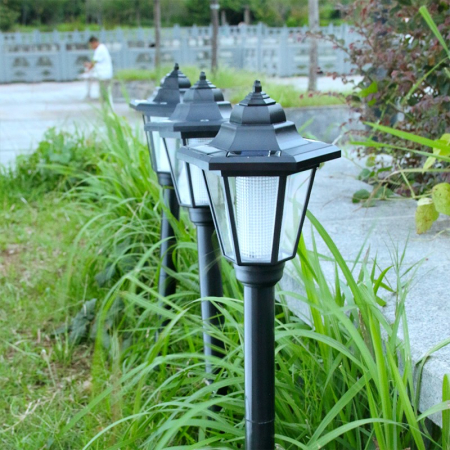 Lampa solara hexagonala de gradina , Alb Rece [2]