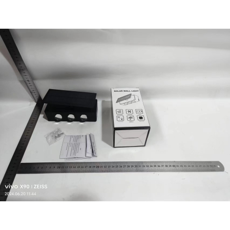 Lampa solara LED bidirectionala , cu panou ajustabil, comutator culoare lumina, pentru perete, scari, gradina, terasa, 16 x 6.5 cm, 6 LED-uri, material ABS, baterie 3.7 V, 1200mah, multicolor [6]