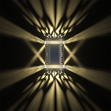 Lampa solara LED decorativa cu lumina bidirectionala , IP65, 1.2V, 600mah, 15.1 x 9 x 6 cm, material ABS, alb cald [3]