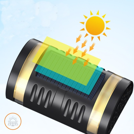 Lampa solara LED decorativa cu lumina bidirectionala , IP65, 1.2V, 600mah, 15.1 x 9 x 6 cm, material ABS, alb cald [6]