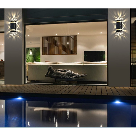 Lampa solara LED decorativa cu lumina bidirectionala , IP65, 1.2V, 600mah, 15.1 x 9 x 6 cm, material ABS, alb rece [4]