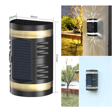 Lampa solara LED decorativa cu lumina bidirectionala , IP65, 1.2V, 600mah, 15.1 x 9 x 6 cm, material ABS, alb rece [1]